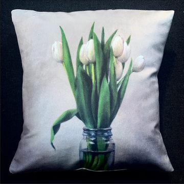 Anita Mertzlin ~ White Tulips Cushion
