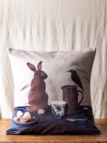 Anita Mertzlin ~ Brown Rabbit Velvet Cushion