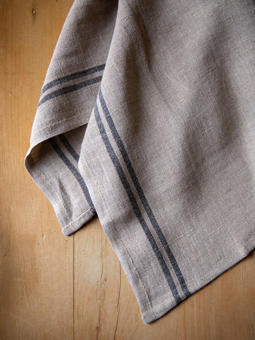 French Linen Country Tea Towel - Lave Noir