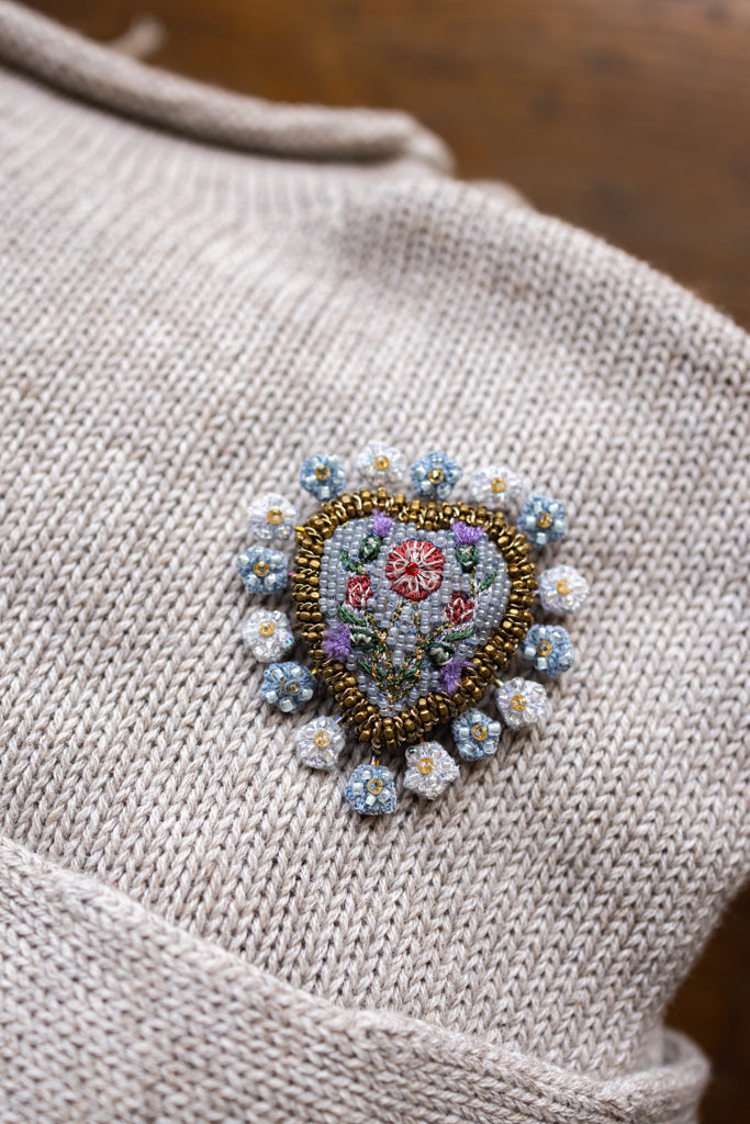 Hand Embroidered  Brooch Pin (Assorted)