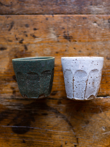 Rustic Stoneware Faceted Cup
