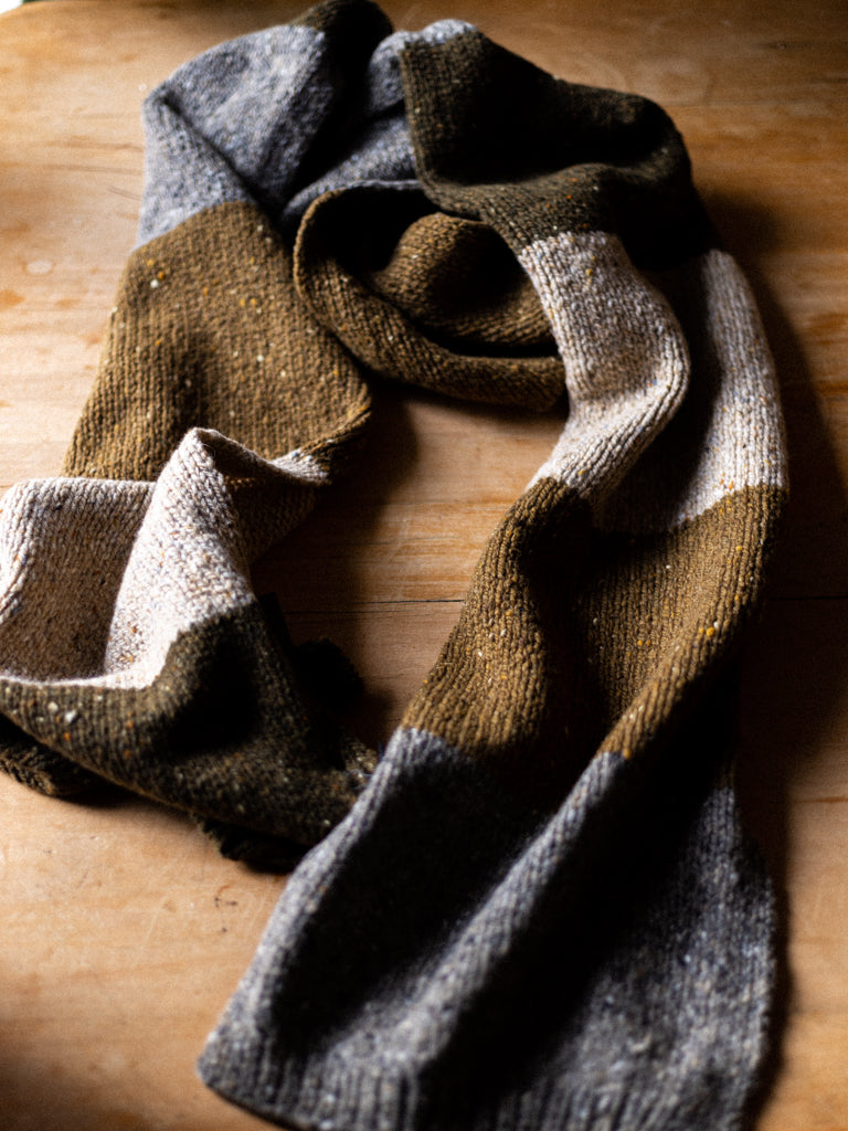 FIsherman ~ Donegal Wool Color Block tørklæde