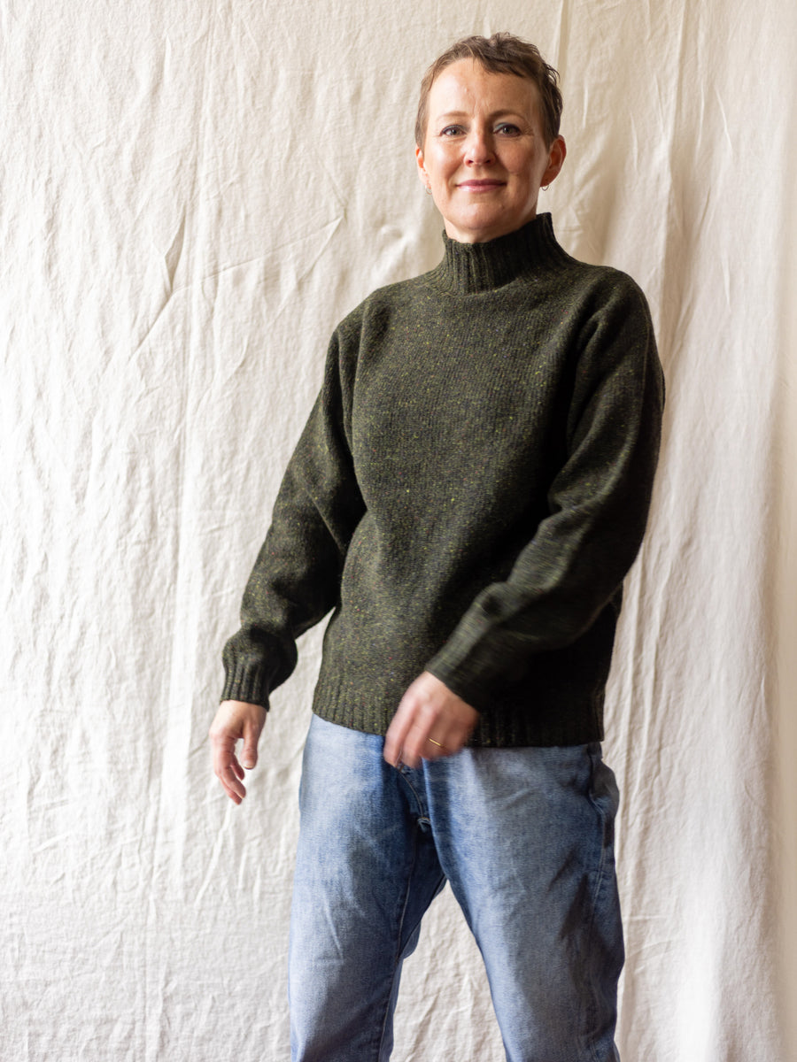 Harley of Scotland Glenugie Nep  High Crew Neck Jumper