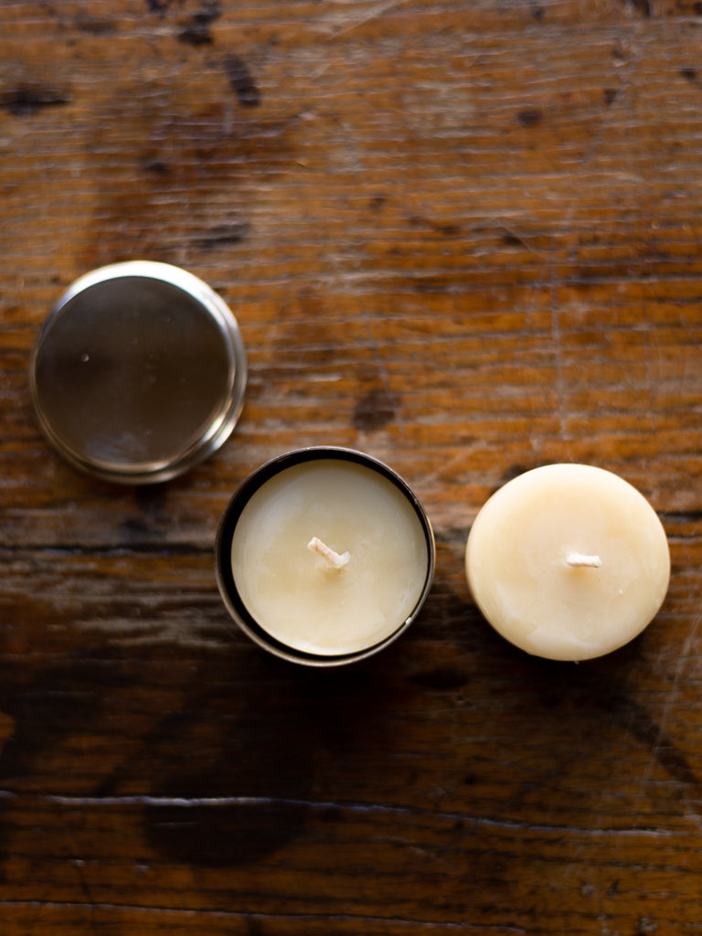 Beeswax Tealight Pack Stainless Steel tin