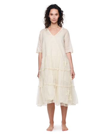 Ewa I Walla ~ Alberta Tulle Dress with Embroidered Flowers