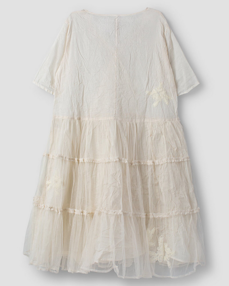 Ewa I Walla ~ Alberta Tulle Dress with Embroidered Flowers