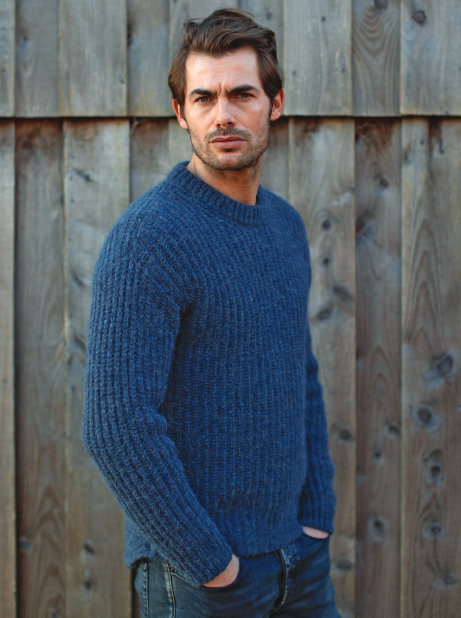 Mens ribbed crew neck sweater hotsell