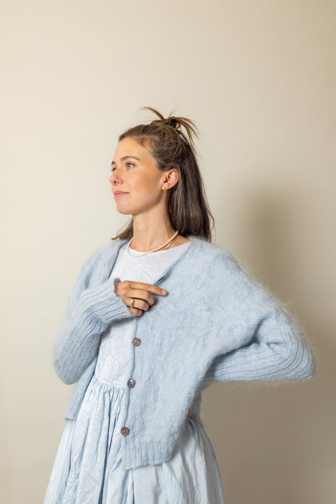 Luna Gallery ~ Mohair + Merino Diamond Crop Cardi