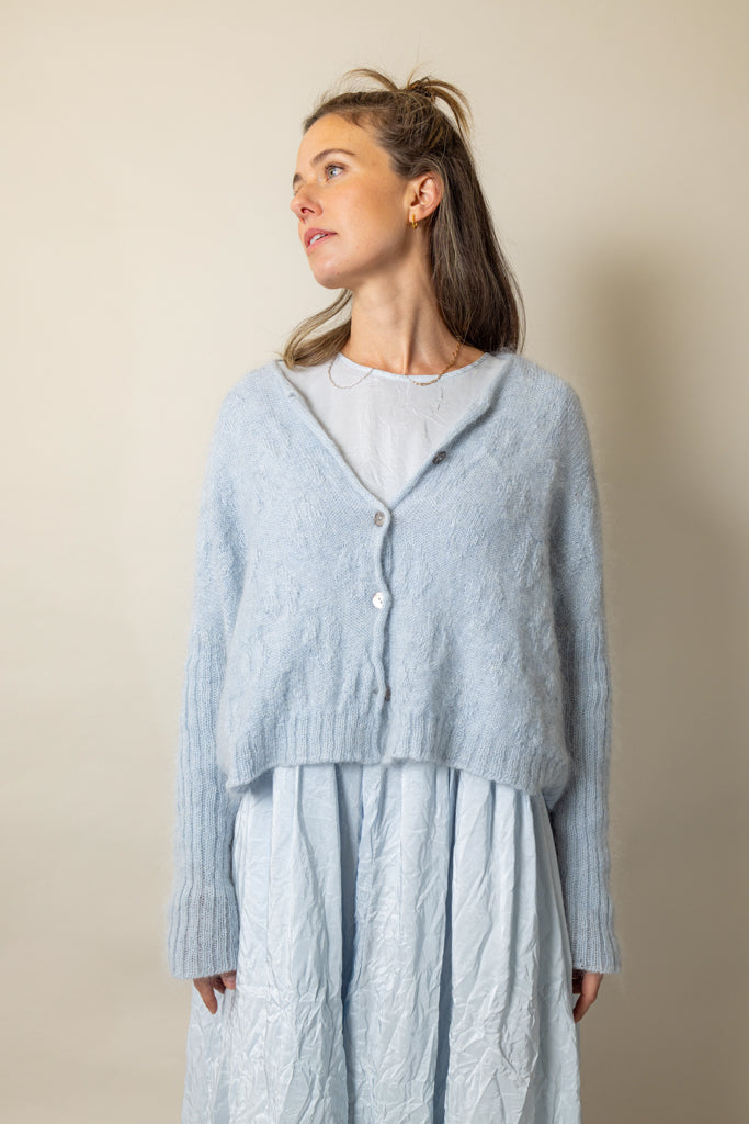 Luna Gallery ~ Mohair + Merino Diamond Crop Cardi