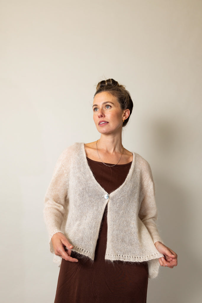 Luna Gallery Mohair Lace Trim Cardigan