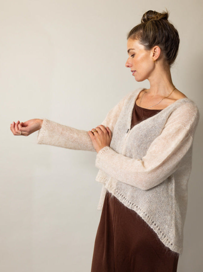 Luna Gallery Mohair Lace Trim Cardigan