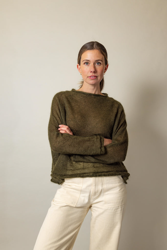 Luna Gallery Mohair Crop V-hals sweater