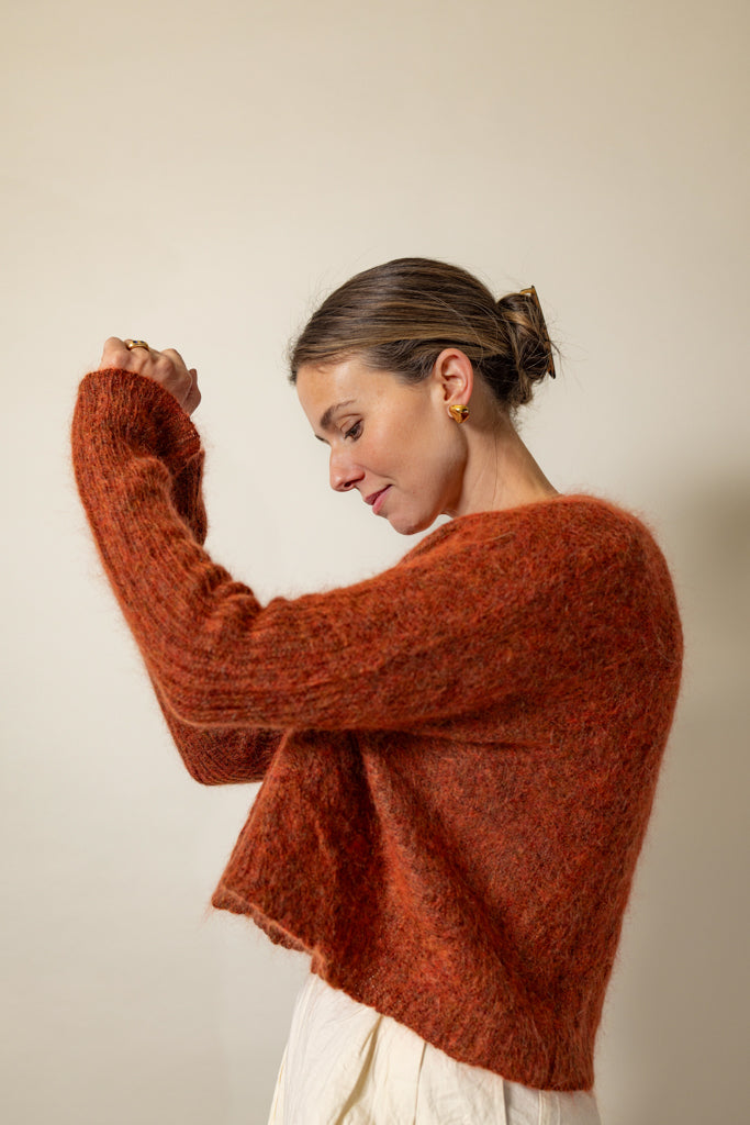 Luna Gallery ~ Mohair + Merino Diamond Crop Cardi