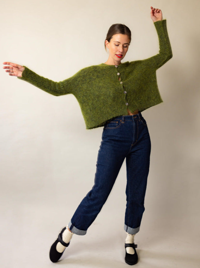 Luna Gallery ~ Mohair + Merino Diamond Crop Cardi