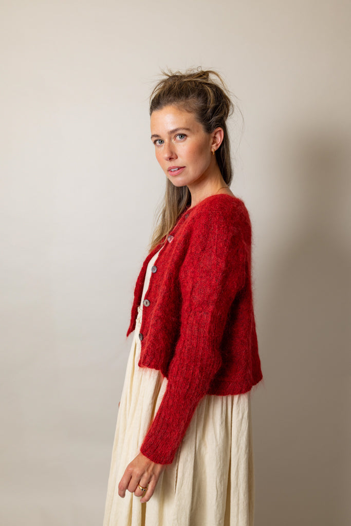 Luna Gallery ~ Mohair + Merino Diamond Crop Cardi