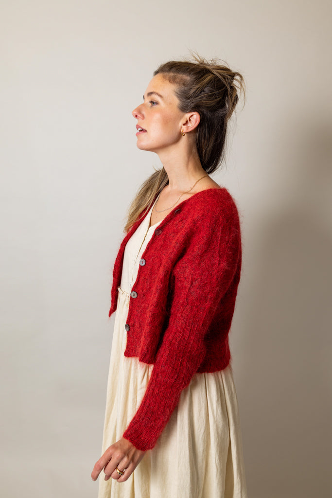 Luna Gallery ~ Mohair + Merino Diamond Crop Cardi