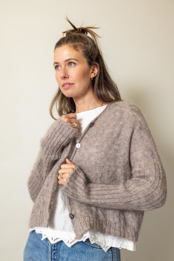 Luna Gallery ~ Mohair + Merino Diamond Crop Cardi