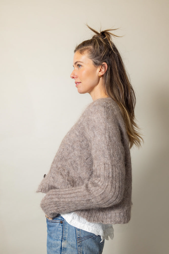 Luna Gallery ~ Mohair + Merino Diamond Crop Cardi