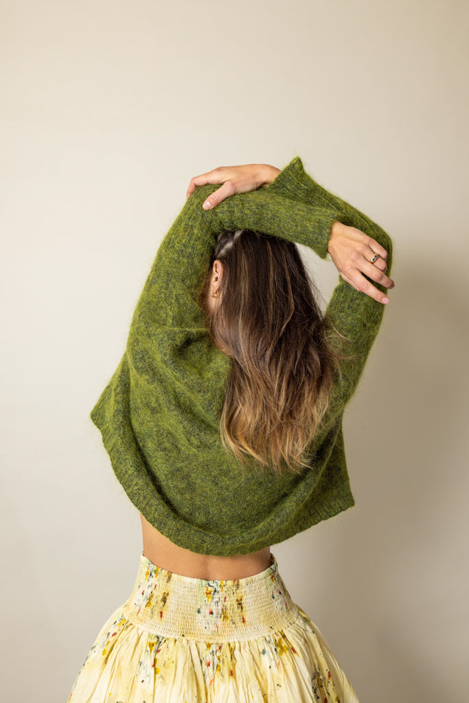 Luna Gallery ~ Mohair + Merino Diamond Crop Cardi