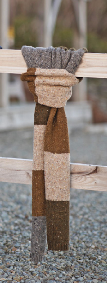 Pêcheur ~ Écharpe color block en laine Donegal