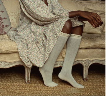Merino Lace Trim Knee Sock