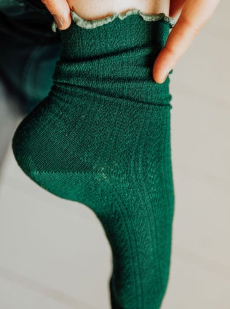 Merino Lettuce Trim Ankle Sock