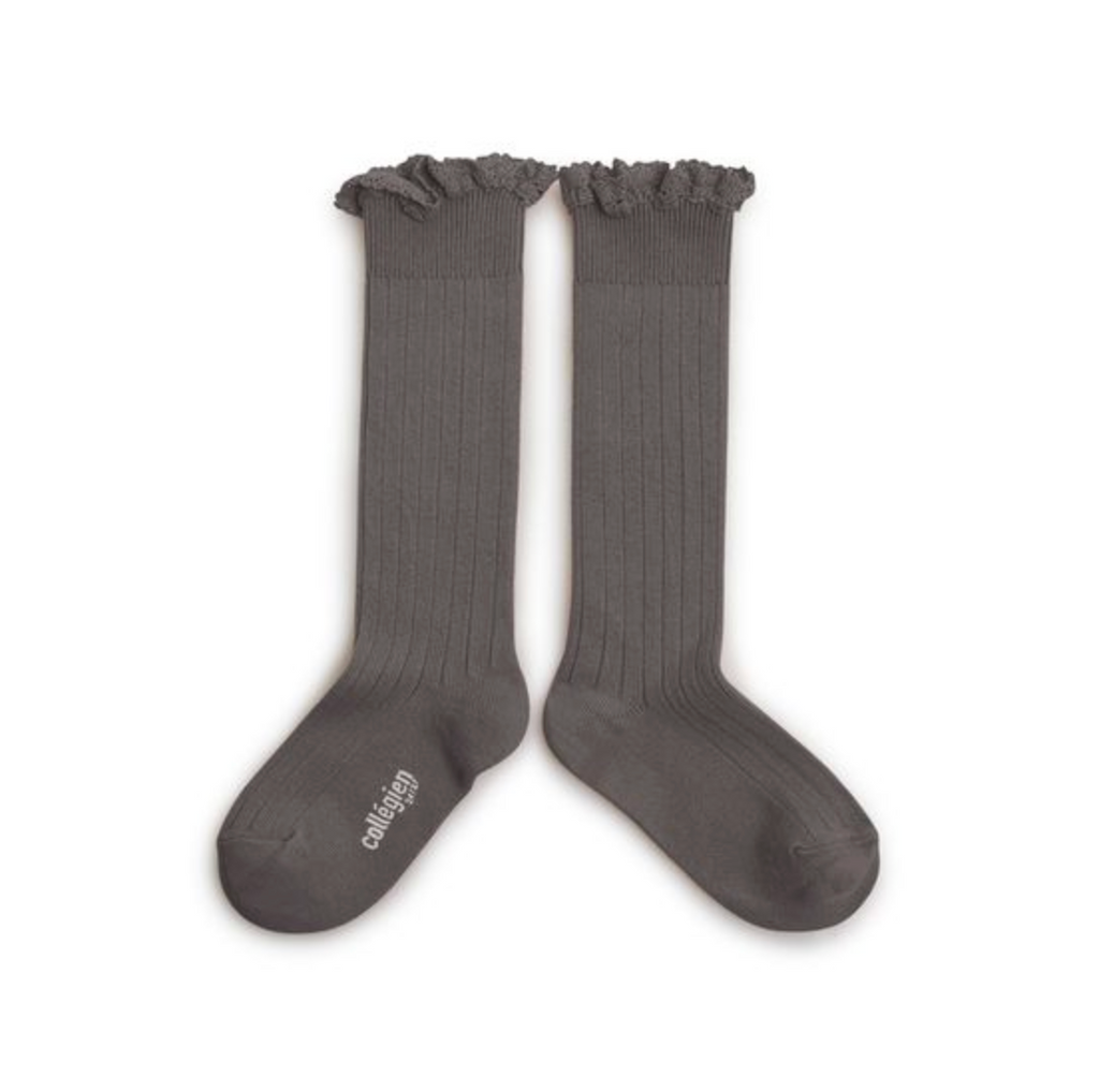 French Ruffle Lace Trim Knee High Cotton Sock – Est Australia Pty Ltd