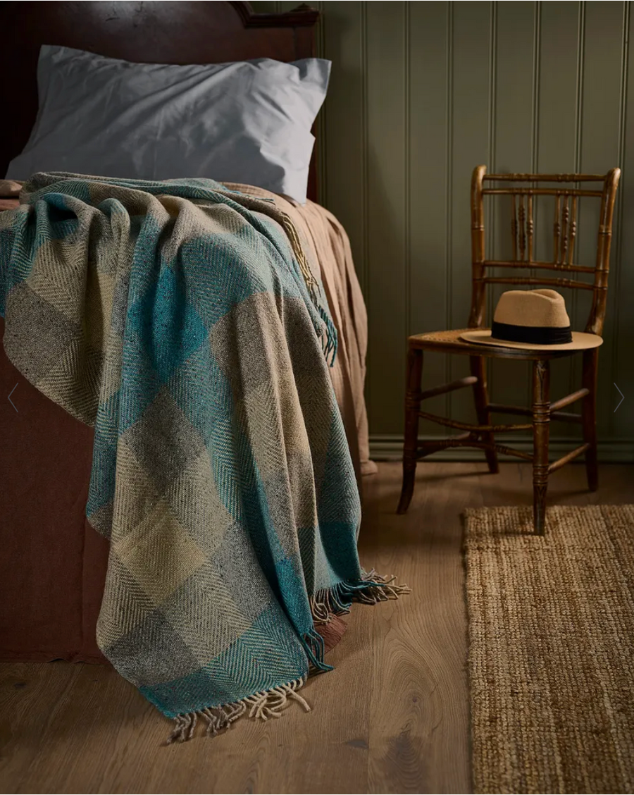 Avoca Mill Mohair & Tweed Throw - Dewdrop