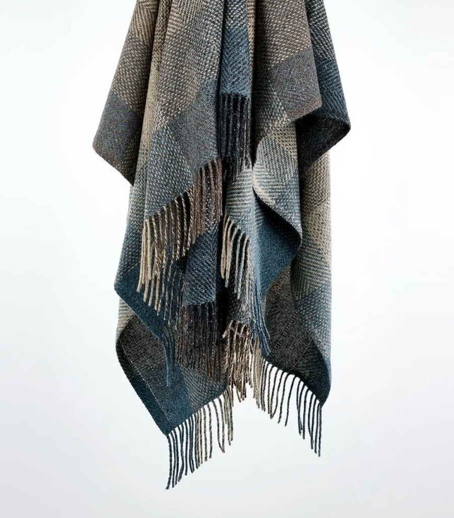 Avoca Mill Mohair & Tweed Throw - Storm