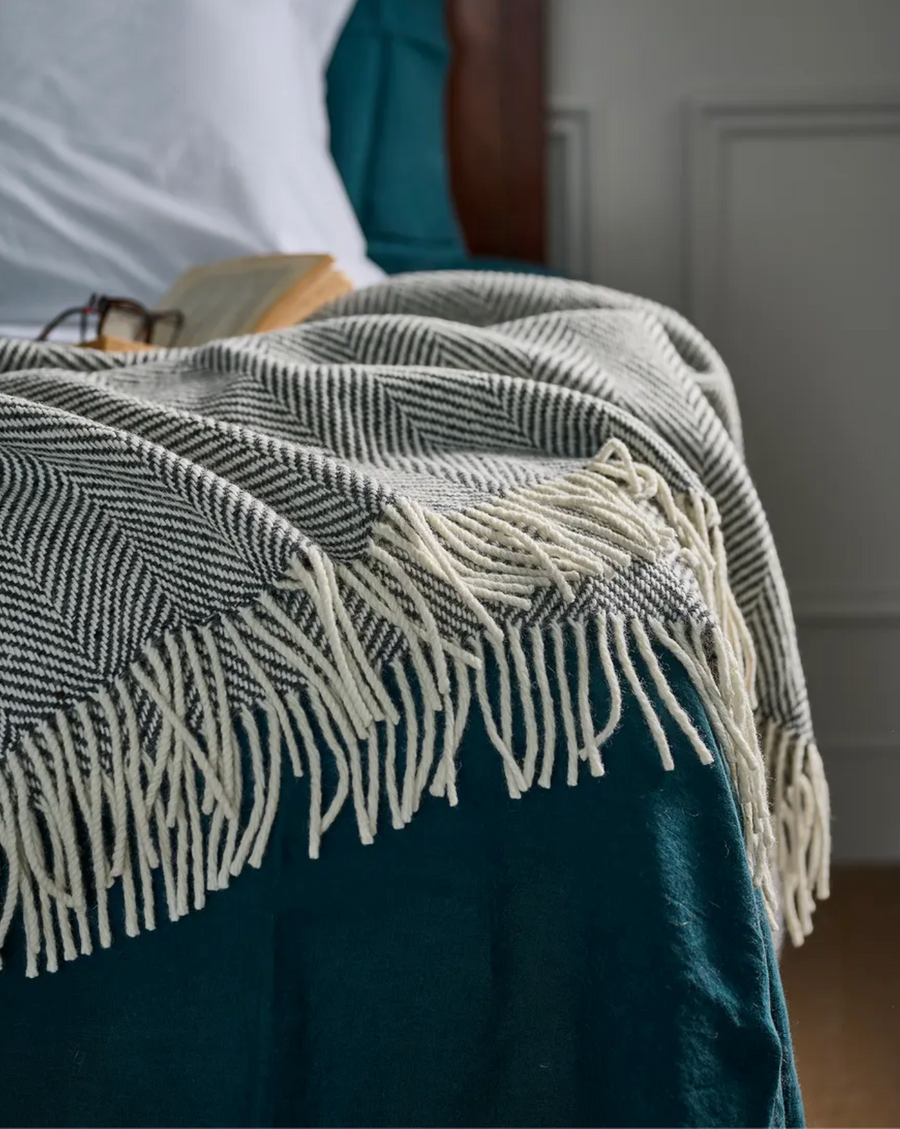 Avoca Mill Heavy Donegal Throw - Grey