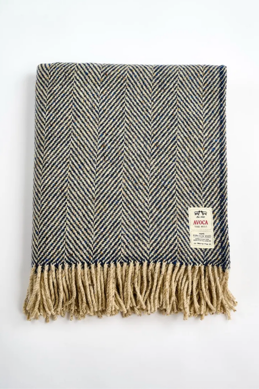 Avoca Mill Heavy Donegal Throw - Navy