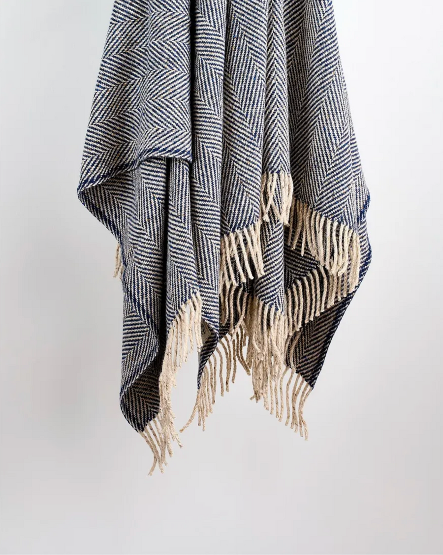 Avoca Mill Heavy Donegal Throw - Navy