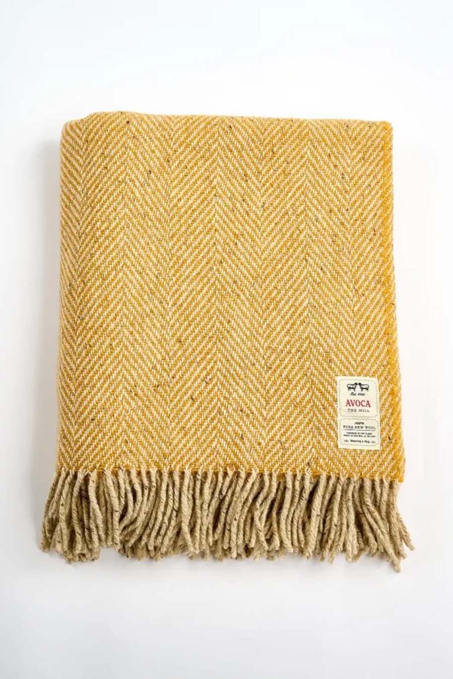 Avoca Mill Heavy Donegal Throw - Yellow & Oat