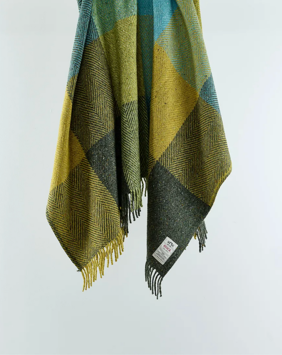 Avoca Mill Heavy Donegal Throw - Green Hills