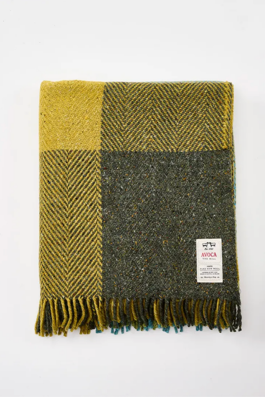 Avoca Mill Heavy Donegal Throw - Green Hills