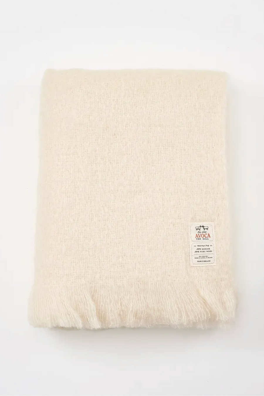 Avoca Mill Mohair Throw - Cream