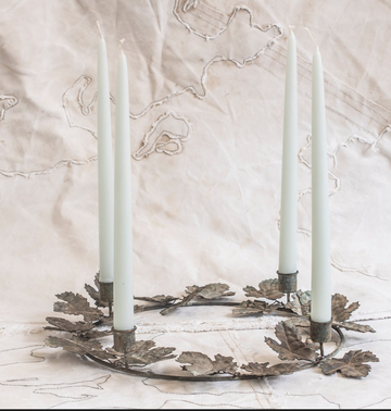 Christmas Table Wreath Metal ~ Candle holder & Leaves