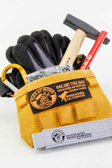 Kids at Work Leather Tool Belt - Mini with Tools Set 2