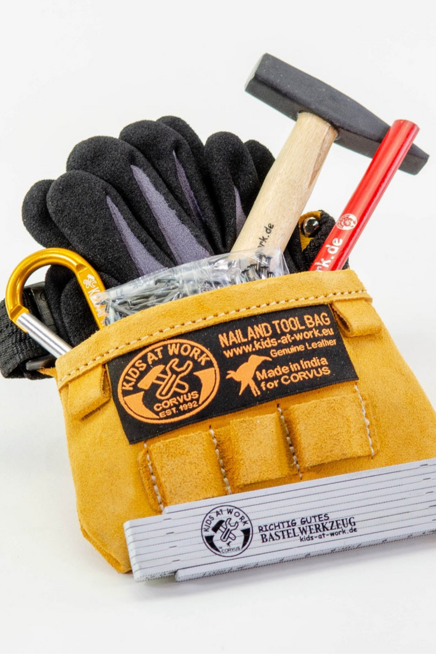 Kids at Work Leather Tool Belt - Mini with Tools Set 2