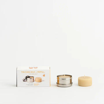 Beeswax Tealight Pack Stainless Steel tin