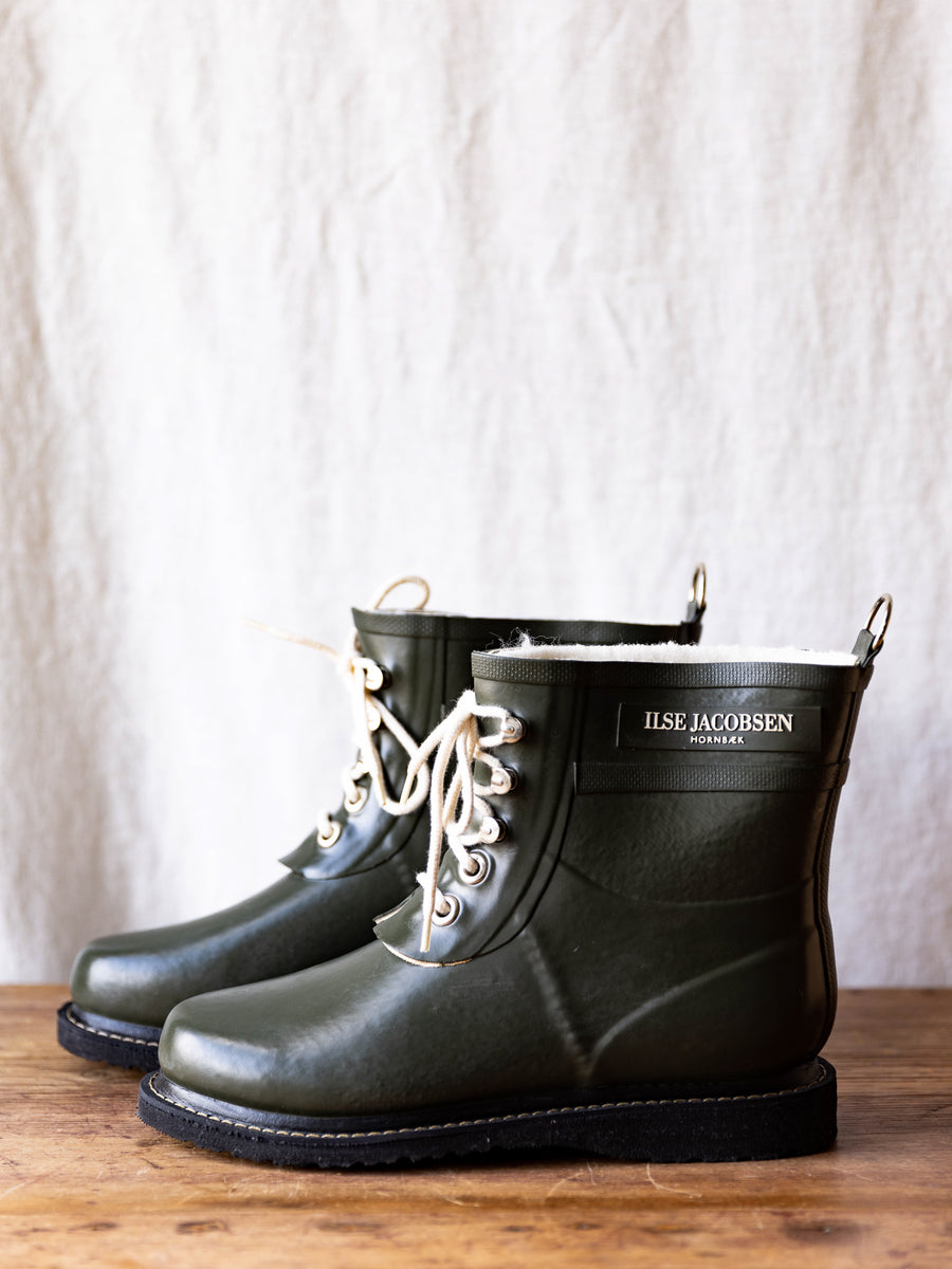 Ilse Jacobsen Short Lace up Boot ~ Army