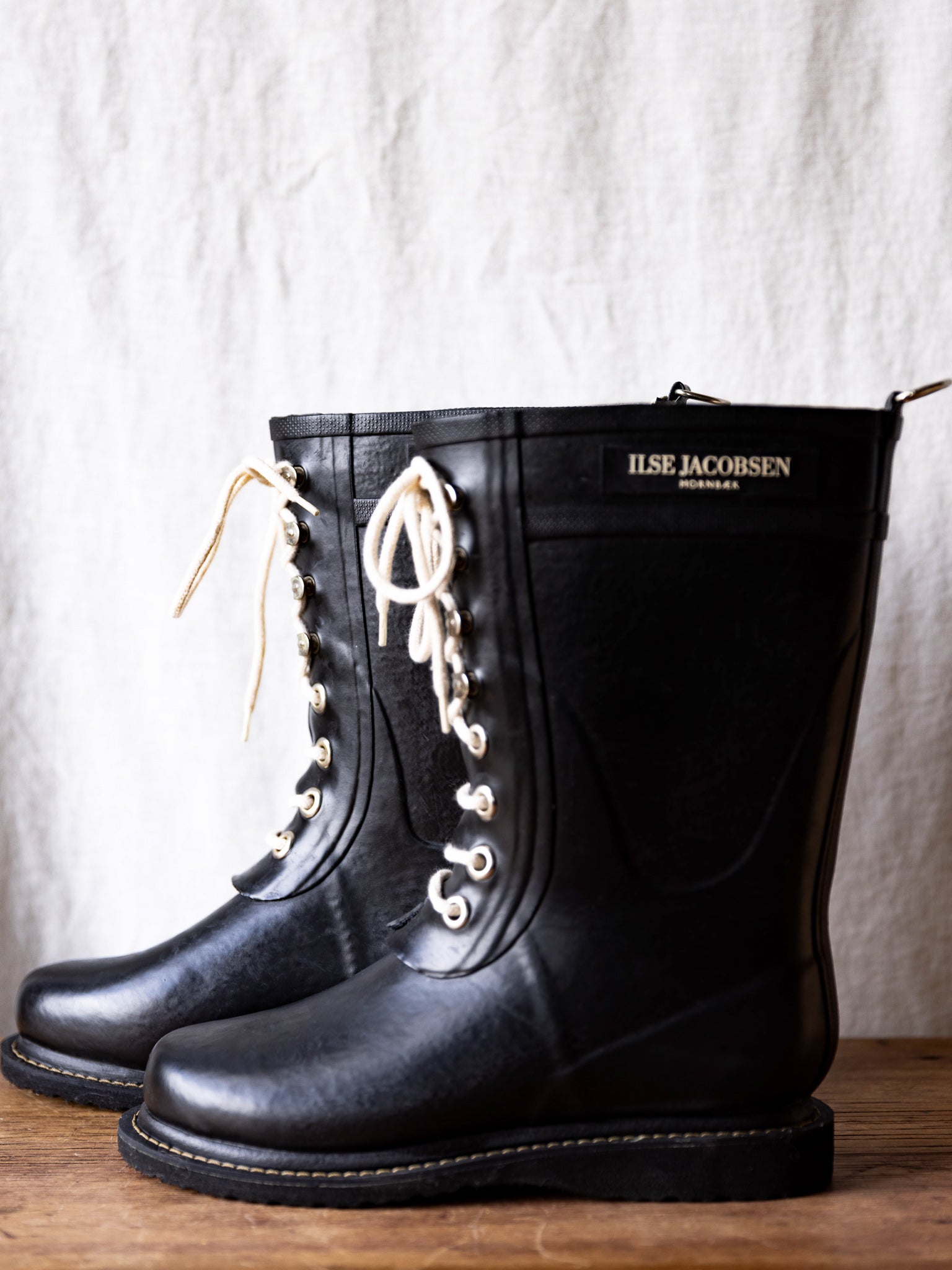 ILSE JACOBSEN レインブーツ レースアップ ブラック 37 ILSE JACOBSEN｜3/4 Rubber Boots｜Black | セレクトショップ