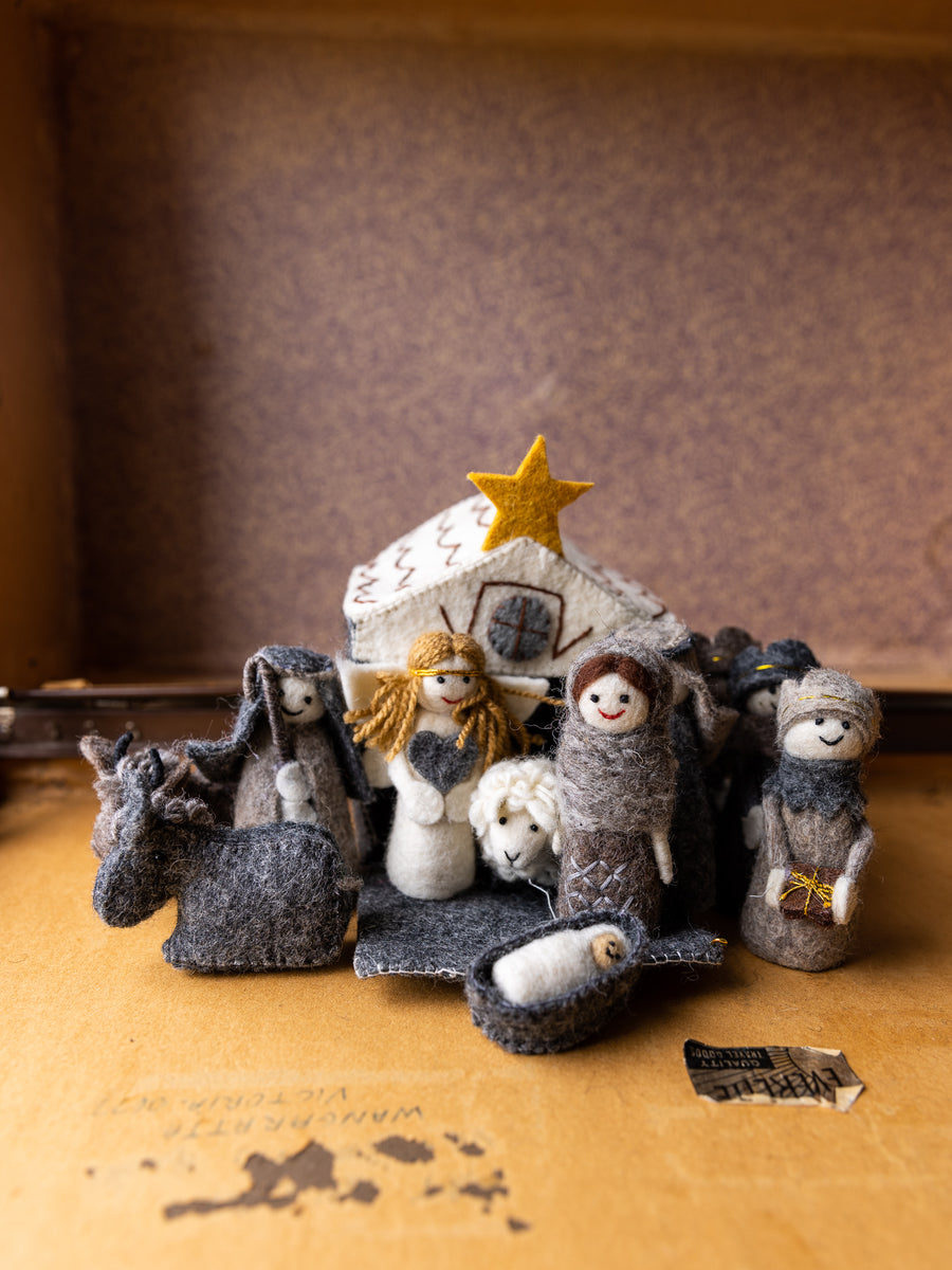 Handmade Felt Christmas Nativity Scene
