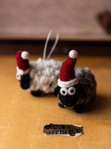 Handmade Felt Christmas Decoration ~ Woolly Sheep