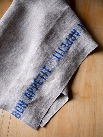 French Linen Bon Appetit Tea Towel - Lin Bleu