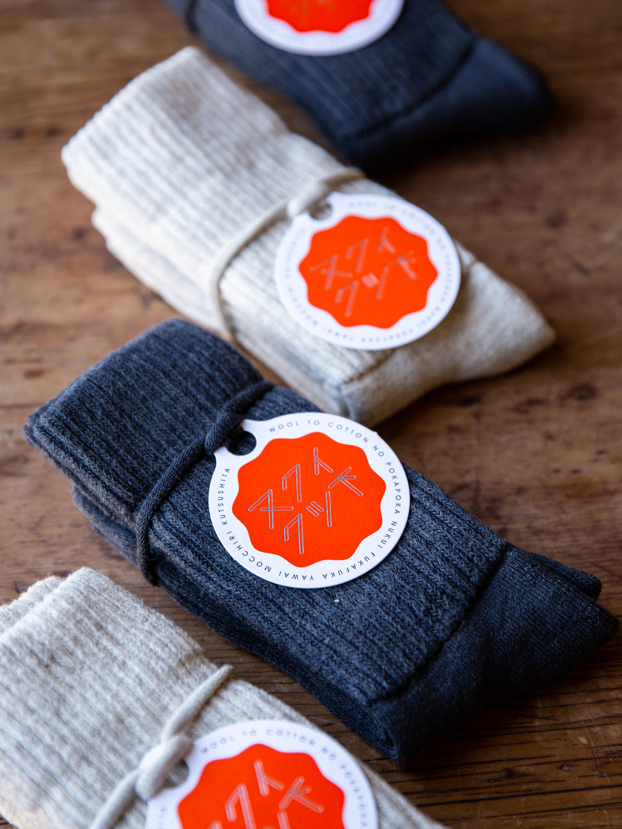 Chaussette japonaise en coton et mérinos