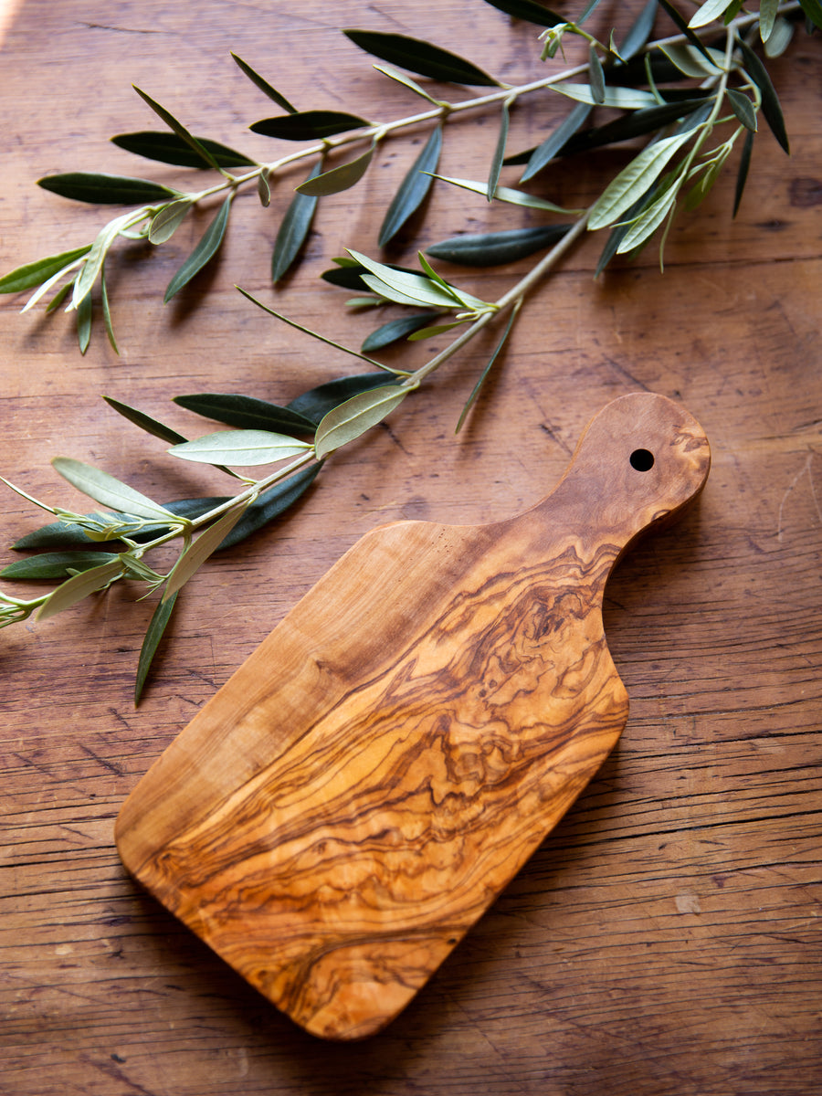 Planche à herbes italienne en bois d'olivier
