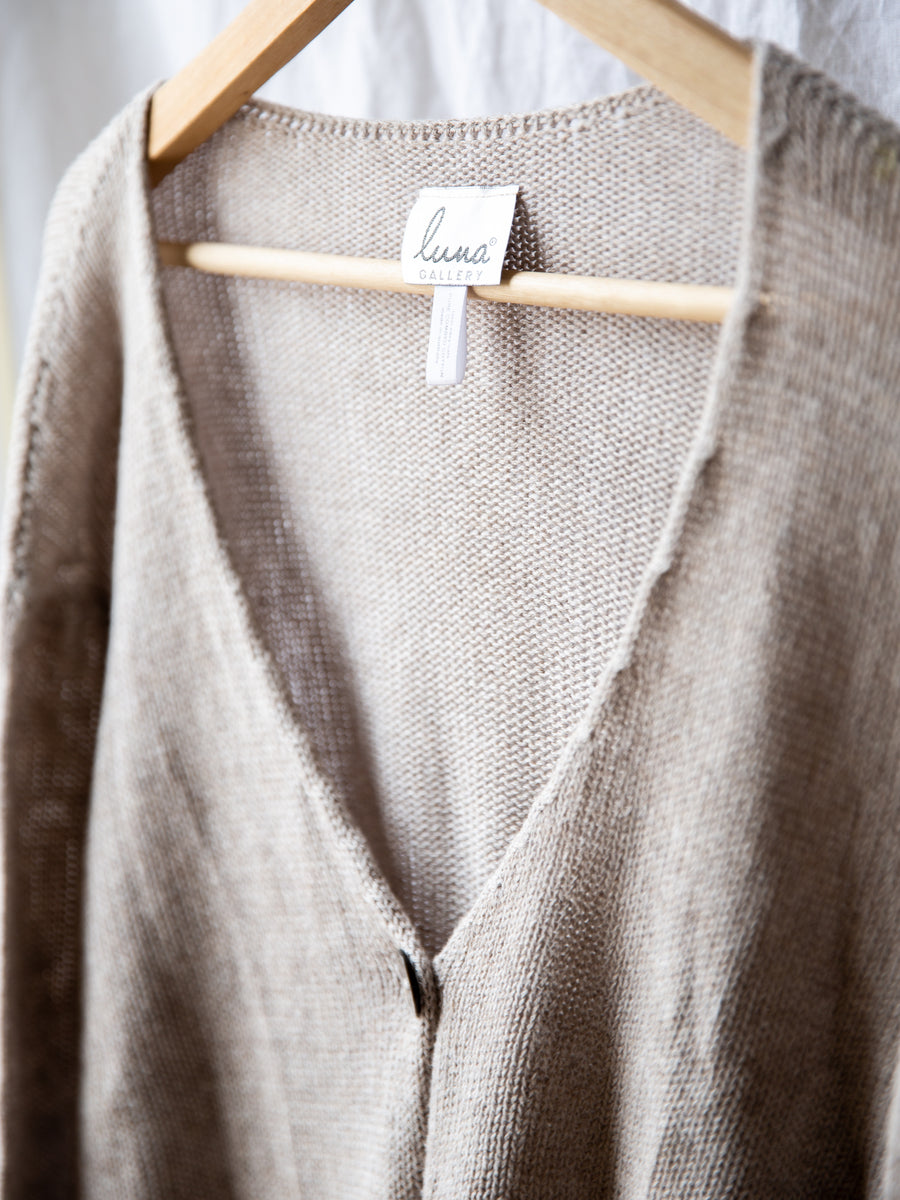 Luna Gallery - Cardigan en coton avec bordure en dentelle